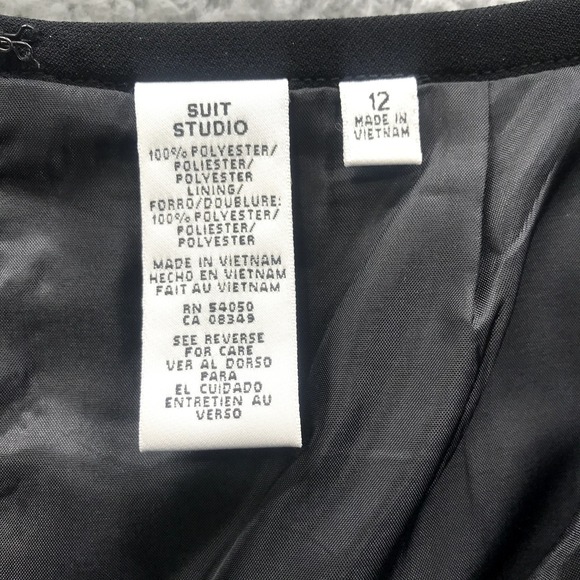 Suit Studio Pencil Skirt Womens Suit Separate Size 12 Lined Career Black - Picture 7 of 9